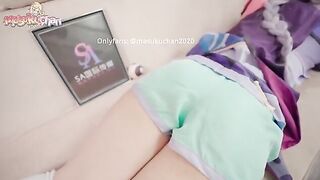 Qiqi gets her pussy filled with cum after a massage