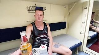 A hot fellow traveler had sex with a friend on the train
