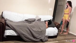Horny wife fucks her husband's friend and gets creampied