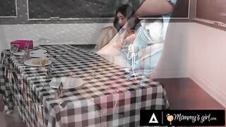 Hot college stepdaughter Chloe Surreal gets fucked by her MILF mom