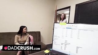 Dirty stepdad gets seduced by his Asian stepdaughter and her employee in a steamy encounter