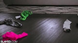 Fit beauties Vanna and Alexis enjoy passionate lesbian sex with toys, showcasing intense chemistry in a steamy SLAYED production