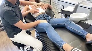 A hot doctor checked the girl’s mouth and then her boobs