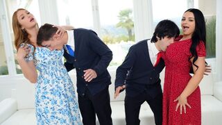 Pervert stepsons can't talk to girls, their MILFs teach etiquette