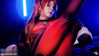 The red-haired Asuka Langley gets her pussy filled with a sloppy creampie