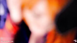 The red-haired Asuka Langley gets her pussy filled with a sloppy creampie