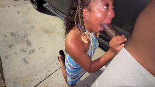 Truck stop adventure with a submissive slut in the parking lot