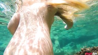 Babe JessiJek has amazing underwater sex with a big ass