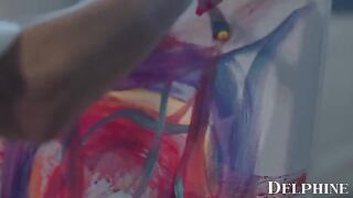Sexy MILF Silvia Saige teaches her student more than art in this steamy Delphine Films scene