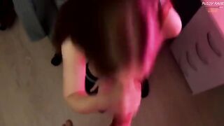 A cute girl seduces her roommate by showing her sexy shoes and skirt
