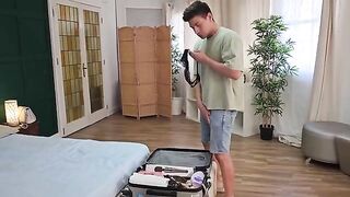 I caught my foreign friend wanking in my panties, and I got fucked hard