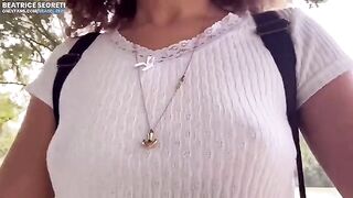 Solo masturbation with a girl who gets cum from her toy