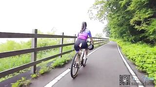 A sexy girl has sex with her step mom while cycling