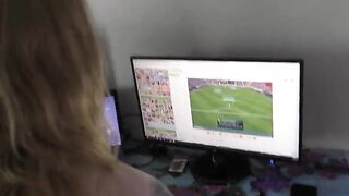 A hot teen gets fucked while playing video games at home