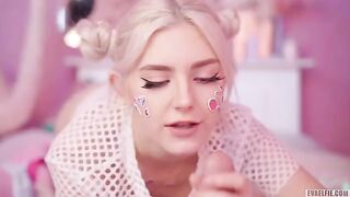All cute girls love hot cum on their faces, a sensual delight