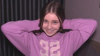 The pretty girl has a small hole, which was stretched by a big dick