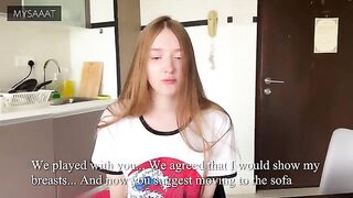 A step sister lost at chess and got a double load in her pussy, a classic scenario