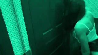 Fucking with roommate in the toilet bar is a wild ride