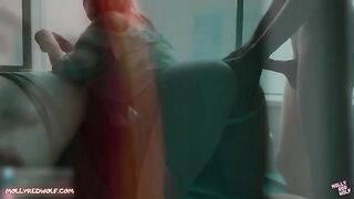 Realtor red hair attracts a man who fucks her hard in doggy style
