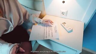 The stupid girl did not read the lease and paid with her pussy, a desperate measure