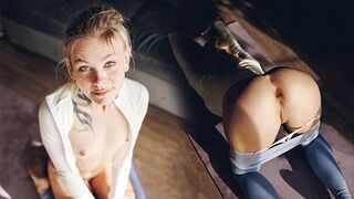 Fit girl adores yoga, her favorite discipline to keep fit, getting fucked hard in yoga pants