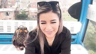 Outdoor blowjob and ride on a cable car through the city
