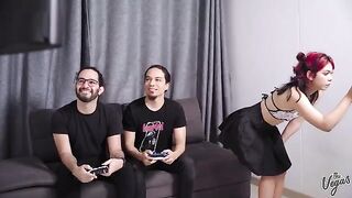 Lil Latina Cindy Luna gets her cunt destroyed by two cocks