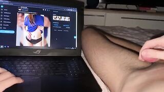 Pervert guy masturbates while watching step sis’s OnlyFans, she notices and fucks him to keep it a secret