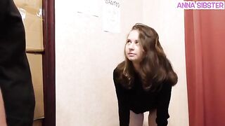 A pretty slut was caught stealing chips and the guy had to fuck her