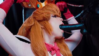 Bowser pushed Mario’s cock into Princess Peach’s pussy in a rough, hardcore scene