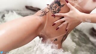 A nice chick is fucking in the hotel pool with passion
