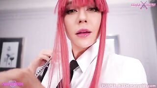 Makima and Power fucked by cosplay queen Purple Bitch