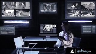 Girlsway Network presents a hardcore threesome with two voluptuous pornstars