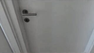 The neighbor wanted sex and the condom slipped out in her wet pussy