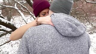 Husband and friend shared wife’s pussy during the snowstorm