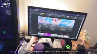 A girl paid the computer repairman in kind for his work