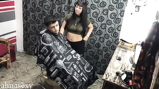 Horny guy banged Argentine slut in the barbershop - Almasexy