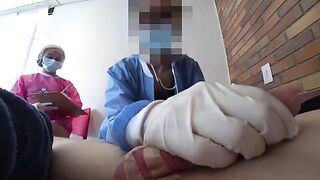 Two wild nurses examined my dick in a hospital setting