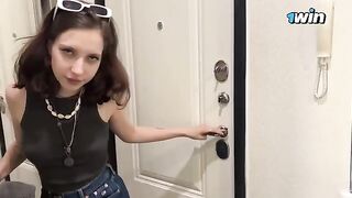 A cute Ukrainian girl agreed to sex on the street with a complete stranger