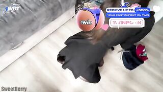 A neighbor girl checks her husband's strength by sex