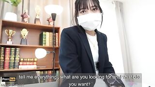 The gardener has rough sex with the Asian teacher Mya Mya in the classroom