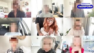 The cute girl fucked with a guy on a zoom call and got cum inside
