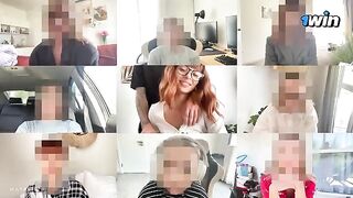 The cute girl fucked with a guy on a zoom call and got cum inside