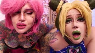 Purple Bitch and Nerwen X in hot anal threesome action with JoJo