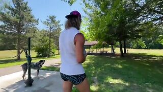 A guy fucked his girlfriend at the lake with a stunning view