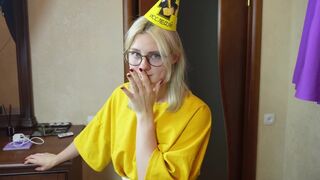 My stepbrother filled my birthday pussy with his sperm creampie