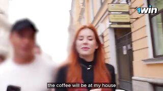 A busty girl was walking when she met a popular YouTuber, got naked