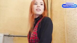 A busty girl was walking when she met a popular YouTuber, got naked