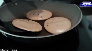 The breakfast favorite of a stunning babe is pancakes and passion