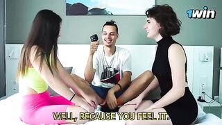 The guessing game with a twist, featuring sensual lesbian couple kisses and intimate challenges